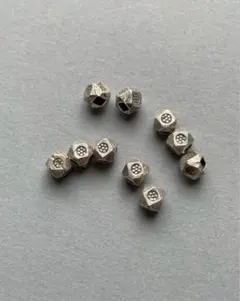 カレンシルバー ビーズ ハンドメイド 純銀 山岳民族 刻印 10粒セット