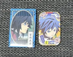 鬼滅の刃　富岡義勇　まるかく　スクエア　缶バッジ　2個セット