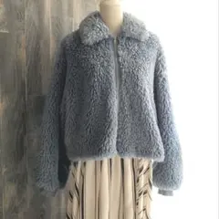 MURUA ブルゾン カーリーファー オーバーサイズ ビッグシルエット ブルー系