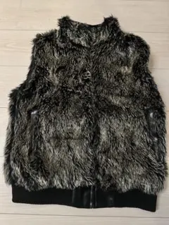 グレー系ファーベスト ノースリーブ