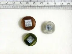 ボタン　モザイクシェル3個