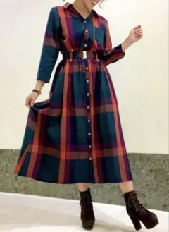 REDYAZEL　レトロチェックワンピース