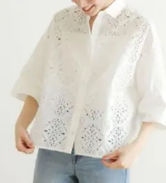 OHOTORO eyelet lace blouse(ivory)【美品】 - メルカリ