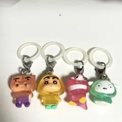 クレヨンしんちゃん めじるしアクセサリー ガチャガチャ クリア 4点セット