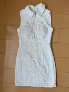 DAZZY 襟付きフロントジップ チェック柄タイトミニドレス