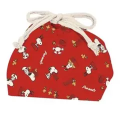 ★スヌーピー / ピーナッツ ・ランチバッグ ・巾着・赤色・男女兼用★新品★