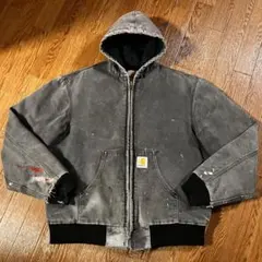 超希少 00s USA製 カーハート アクティブジャケット J04 L 墨黒
