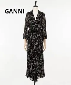 GANNI ガニー ドット柄 ラップワンピース 34