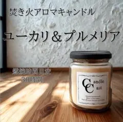 【焚き火アロマキャンドル】ユーカリ＆プルメリア【ソイキャンドル】