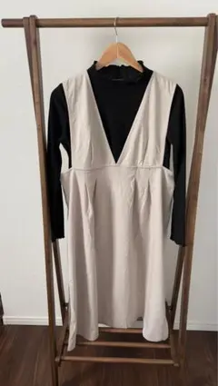 マタニティワンピース　L　2点セット　白　黒