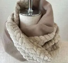 【再販】大人気❤️ベージュ❤️ジャガードボア　スヌード　マフラー