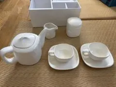 柳宗理 陶器 ティーポットとティーカップミルクピッチャー、シュガー 세트