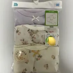 綿100% 半袖ロンパース　花柄シャツ肌着 3枚セット 80 西松屋