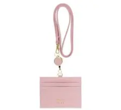 リラックマ★リール付IDカードホルダー　ピンク　パスケース