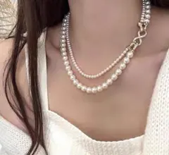 パール ２連 ネックレス 4way 8mm 冠婚葬祭 フォーマル 白 ホワイト