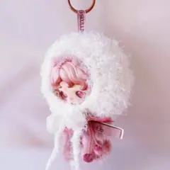 ハンドメイド ぬい服 帽子 スカルパンダ もこもこ ぬいぐるみ 着せ替え 毛糸