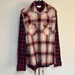 ディーゼル レイヤードデザイン チェックシャツ ネルシャツ diesel L