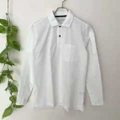 未使用品！メンズ★長袖 ポロシャツ 白（S）トップス シンプル