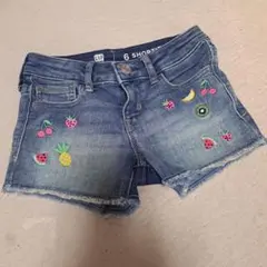 GAP フルーツ刺繍 デニムショートパンツ 6