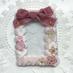 b8サイズ　ホイップデコ　トレカケース　　ピンク　ホワイト　ベロア