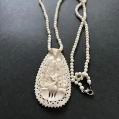 cuccia バードモチーフ ロングネックレス アヒル 作家アクセサリー 鳥 