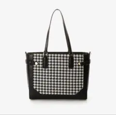 Samantha Vega 千鳥格子ベルト金具A4トートバッグ ブラック