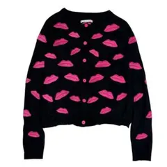 alice + olivia リップモチーフ カーディガン 唇 ブラック ピンクのサムネイル
