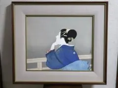 黒田清輝、【湖畔】、希少画集画、新品高級額・額装付、状態良好