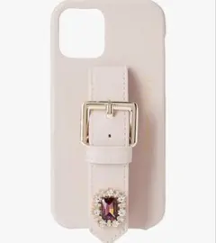 Maison de FLEUR iPhoneケース ベルト ビジュー ピンク