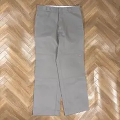 W34L32 ダブルニーワークパンツ グレー ディッキーズ 85823 シルバー