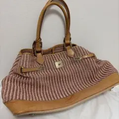 V°73 トートバッグ ストロー調 ボーダーのサムネイル
