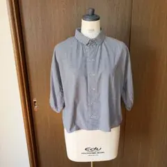 MHL. マーガレットハウエル フレンチスリーブコットンブラウス 細 