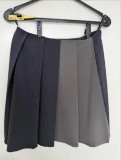 FOXEY NEW YORK プリーツスカート ネイビー グレー　40