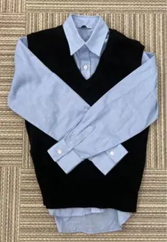 水色シャツ&濃紺ベスト150