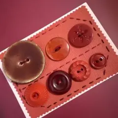 フランスアンティークボタン　アメリカビンテージボタンなど7個セット ボタンシート