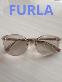 フルラ クリアピンク ラウンド型サングラス