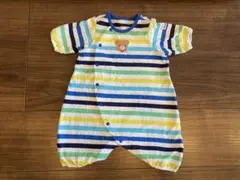 ミキハウス　ボーダーロンパース　半袖　50〜60cm