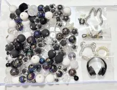 カスタムボールペン対応　白黒MIXビーズ