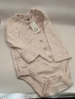 GAP ピンク/ホワイトストライプ ロンパース 70cm 未使用タグ付き