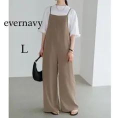 evernavy スクエアネックサロペット とろみ素材 L グレージュのサムネイル
