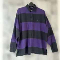 希少　　レア　　Polo by Ralph Lauren ラガーシャツ 紫黒