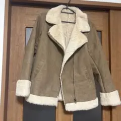 フェイクファーショートコート ベージュ