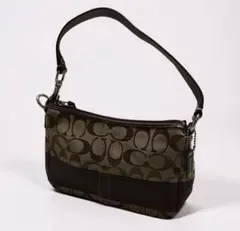 美品 COACH コーチ シグネチャー アクセサリーポーチ ハンド y2k