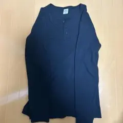 AVIREX 黒　ヘンリーネック サーマル長袖TシャツXL