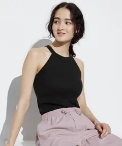 あ*様 ホルターネックブラタンクトップ　 S　ブラック