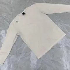 Descente ロングスリーブTシャツ ホワイト クルーネック ロゴ