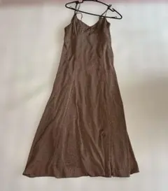NICE CLAUP キャミワンピース ブラウン ロング丈