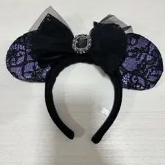 ディズニーカチューシャ ハロウィン 黒レース