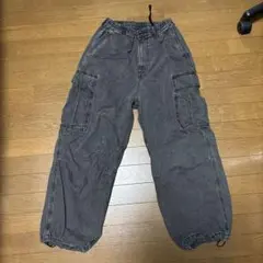 ワイドシルエット カーゴパンツ ウォッシュ加工のサムネイル