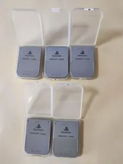 5枚 PS1 ソニー純正 メモリーカード グレー 初代 プレイステーション1